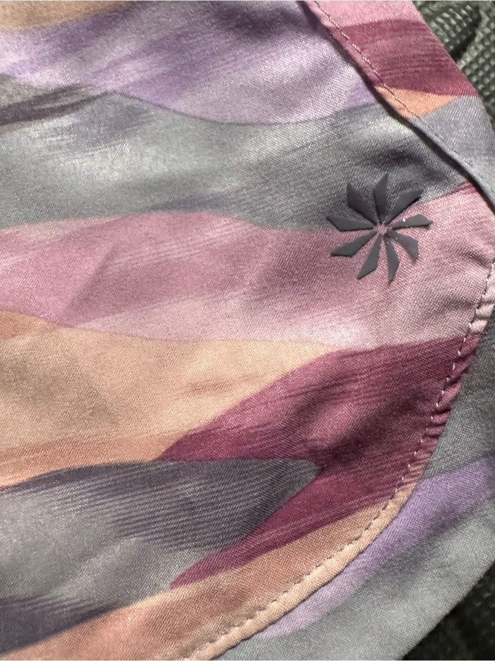 Athleta Girl Athletic Running Shorts Pink Purple Abstract Print Size Large 12 - Picture 7 of 11